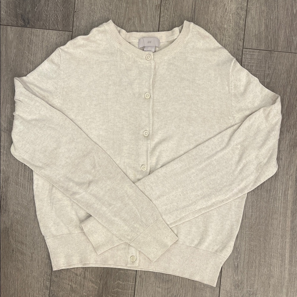 H&M Cream Button-Up Cardigan Size Large
